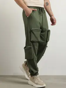 NOBERO Men Solid Oversized Joggers