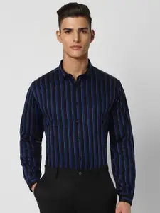 V Dot Slim Fit Vertical Stripes Cotton Party Shirt
