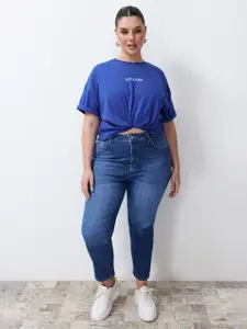 Trendyol Typography Printed Round Neck Cotton T-shirt