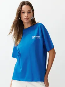 Trendyol Drop-Shoulder Sleeves Pure Cotton T-shirt