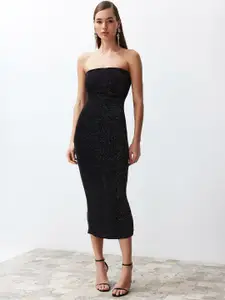 Trendyol Strapless Bodycon Midi Dress