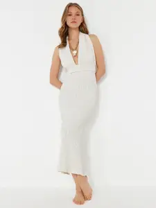 Trendyol Striped Halter Neck Maxi Midi Dress