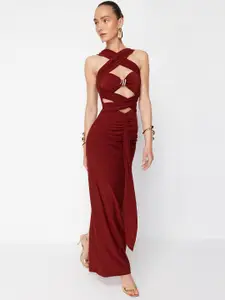 Trendyol V-Neck Sleeveless Maxi Dress