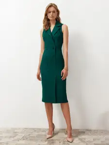 Trendyol Shirt Collar Sleeveless Sheath Dress