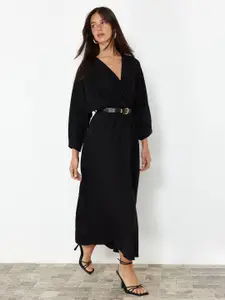 Trendyol V-Neck Extended Sleeves Maxi Wrap Dress