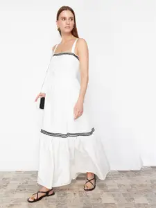 Trendyol Shoulder Straps Cotton Fit & Flare Maxi Dress