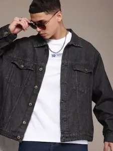 The Roadster Life Co. Oversized Pure Cotton Denim Trucker Jacket
