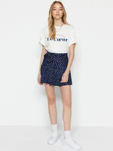Trendyol Polka Dots Printed Flared Mini Skorts