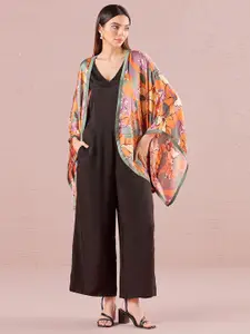 navyasa by liva V-Neck Basic Jumpsuit with Shrug