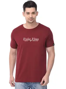 Polo Plus Typography Printed Bio Finish Casual T-Shirt