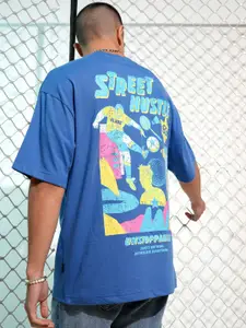 HIGHLANDER Graphic Printed Drop-Shoulder Sleeves Oversized T-shirt