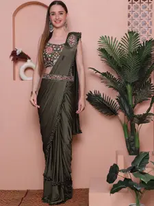 Grancy Beads and Stones Belted Saree
