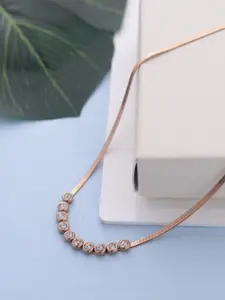 SWASHAA Rose Gold-Plated Cubic Zirconia Necklace