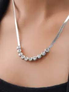 SWASHAA Silver-Plated Cubic Zirconia Necklace