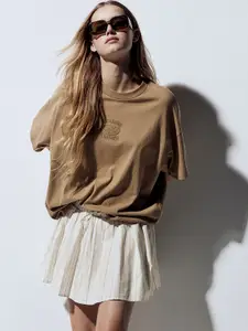 H&M Pure Cotton Voluminous Mini Skirt