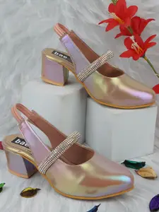 BAESD Girls Embellished Block Heeled Mary Janes