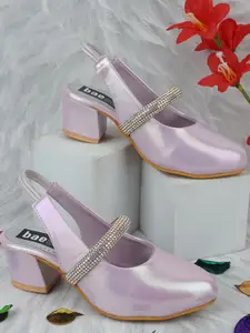 BAESD Girls Embellished Round Toe Block Heeled Pumps