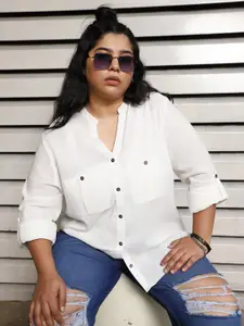 Freeform by High Star Plus Size Regular Fit Casual Cotton Casual Shirt