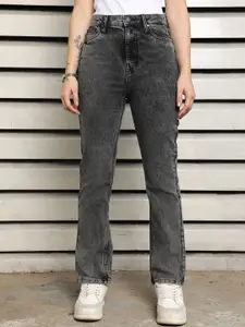 High Star Women Stove Pipe High-Rise Light Fade Jeans