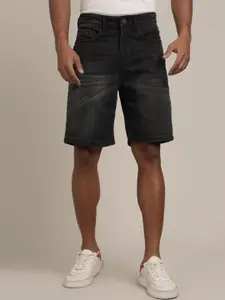 The Roadster Lifestyle Co. Denim Daze Men Black Mid-Rise Cotton Denim Shorts