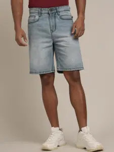 The Roadster Lifestyle Co. Denim Daze Men Blue Mid-Rise Pure Cotton Denim Shorts