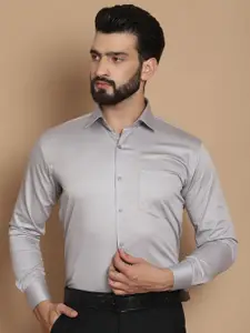 TAG 7 Straight Cutaway Collar Long Sleeves Satin Giza Cotton Formal Shirt