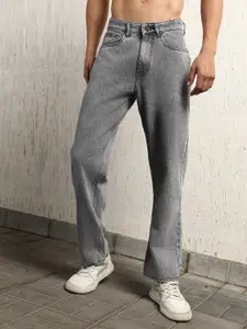 Hubberholme Men Clean Look Heavy Fade Light Shade Mid-Rise Relaxed Fit Pure Cotton Jeans
