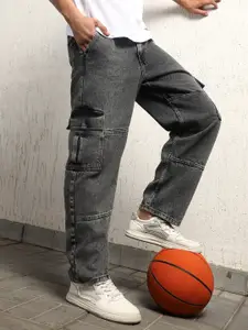 Hubberholme Men Relaxed straight Fit Light Fade cargo Cotton Jeans