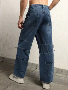 Hubberholme Men 90's baggy Light Fade Pure Cotton cargo Jeans