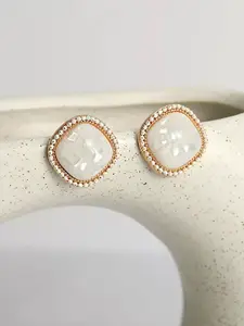 Yellow Chimes Alloy Crystals Contemporary Studs Earrings