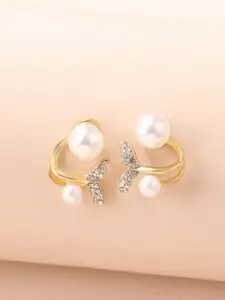 Yellow Chimes Gold-Plated Contemporary Studs Earrings