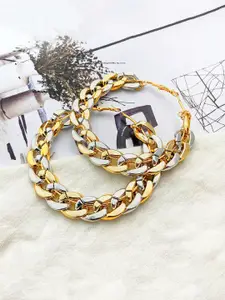 Yellow Chimes Gold-Plated Circular Hoop Earrings