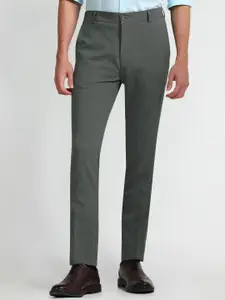 Arrow New York Men Textured Slim Fit Mid-Rise Plain Formal Trousers Trousers