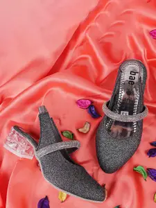 BAESD Girls Embellished Round Toe Block Heeled Mary Janes