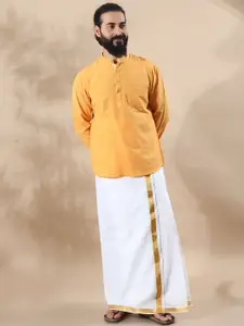 FILORI STUDIO Solid Cotton Blend Long Sleeves Short Kurta