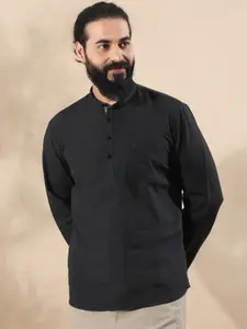 FILORI STUDIO Solid Cotton Blend Long Sleeves Short Kurta