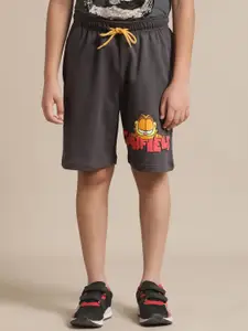 Kids Ville Boys Garfield Printed Mid-Rise Casual Shorts