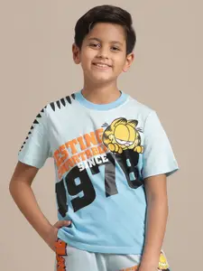 Kids Ville Boys Garfield Printed Pure Cotton Round Neck Tshirt