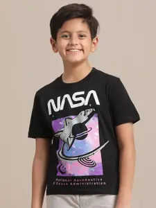 Kids Ville Boys Nasa Printed Pure Cotton T-Shirt
