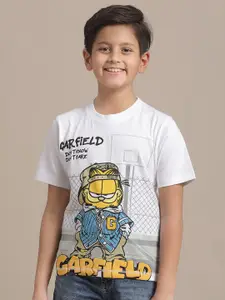 Kids Ville Boys Garfield Printed Pure Cotton T-shirt