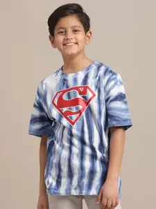 Kids Ville Boys Dyed Superman Printed Pure Cotton Tshirts