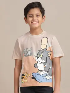 Kids Ville Boys Tom & Jerry Printed Pure Cotton T-Shirt