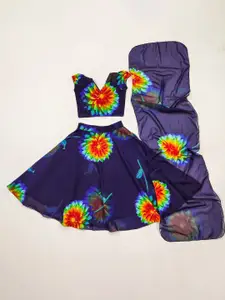 BAESD Girls Printed Georgette Ready to Wear Lehenga & Blouse With Dupatta