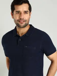Indian Terrain Men Solid Polo Collar Pockets T-shirt