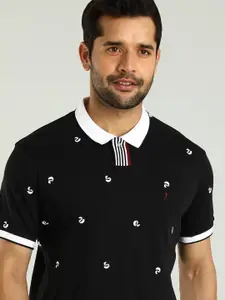 Indian Terrain Men Polo Collar Monochrome Cotton T-shirt