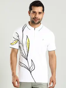 Indian Terrain Men Printed Polo Collar Cotton T-shirt