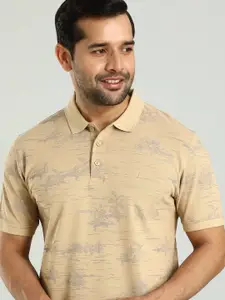 Indian Terrain Men Tropical Printed Polo Collar Cotton T-shirt
