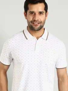 Indian Terrain Men Printed Polo Collar Pockets T-shirt