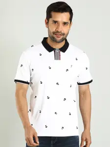 Indian Terrain Conversational Printed Polo Collar Cotton Casual T-shirt