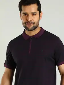 Indian Terrain Men Striped Polo Collar T-shirt